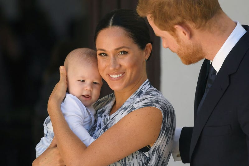 rince Harry, Duke of Sussex and Meghan, Duchess of Sussex and their baby son Archie Mountbatten-Windsor at a meeting with Archbishop Desmond Tutu at the Desmond & Leah Tutu Legacy Foundation during their royal tour of South Africa on September 25, 2019 in Cape Town, South Africa.