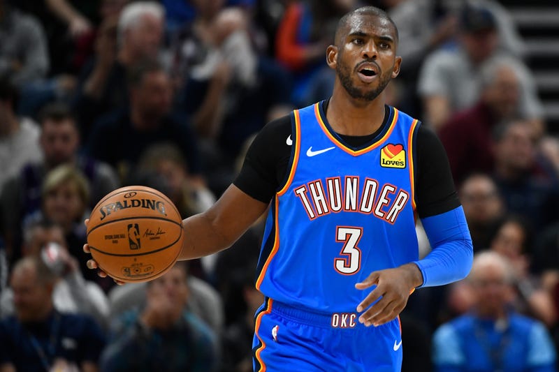 Chris Paul handles the ball for OKC