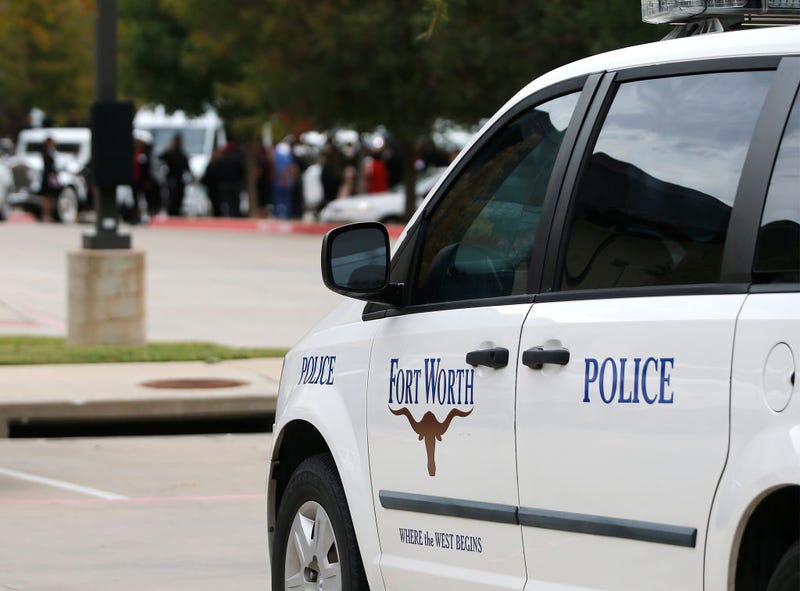A Fort Worth Police car on October 24, 2019, at Concord Church in Dallas, Texas.
