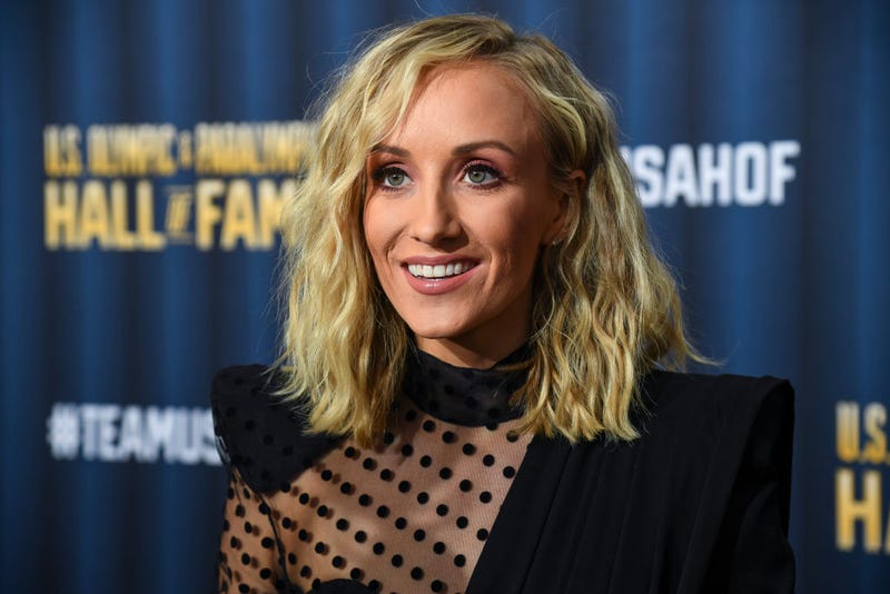 Olympic gymnast Nastia Liukin talks to the media on the red carpet before the U.S. Olympic Hall of Fame Class of 2019 Induction Ceremony.