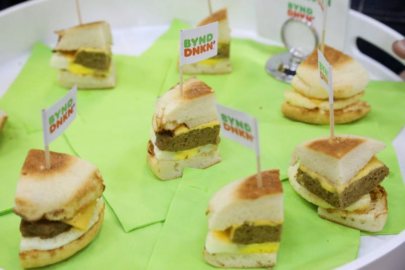 A view of Dunkin Donuts sandwiches on display at the Grand Tasting presented by ShopRite featuring Culinary Demonstrations at The IKEA Kitchen presented by Capital One at Pier 94 on October 12, 2019 in New York City. (Photo by Rob Kim/Getty Images for NYCWFF)