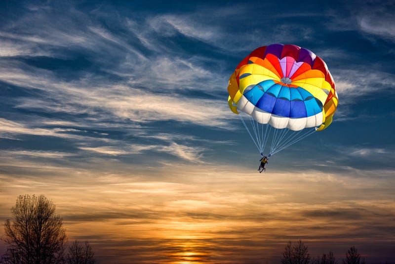 Skydiver Parachute Open