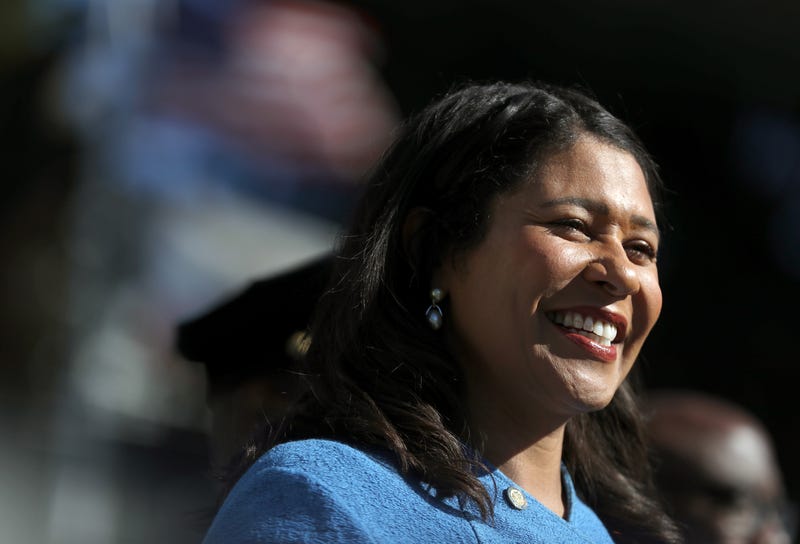 San Francisco mayor London Breed speaks to Rosa Parks Elementary School students during the Great California Shakeout Earthquake Drill on October 17, 2019 in San Francisco, California.