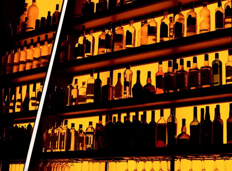 Alcohol on shelf