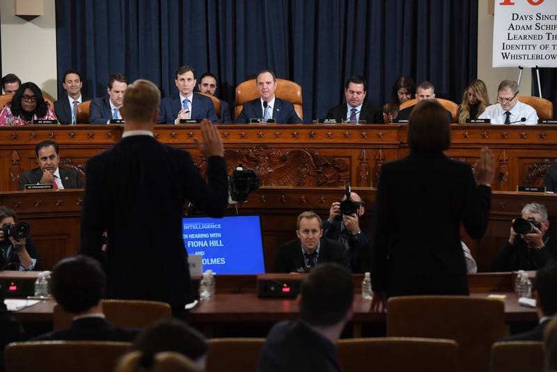 Fiona Hill, the former top Russia expert on the National Security Council, arrives to testify in the House's impeachment inquiry on Nov. 21, 2019.