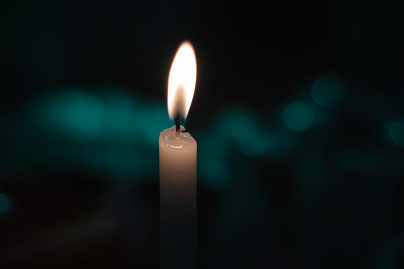 Lit candle