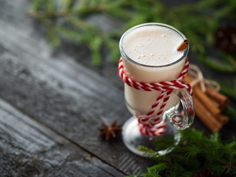 Christmas drink eggnog on the table