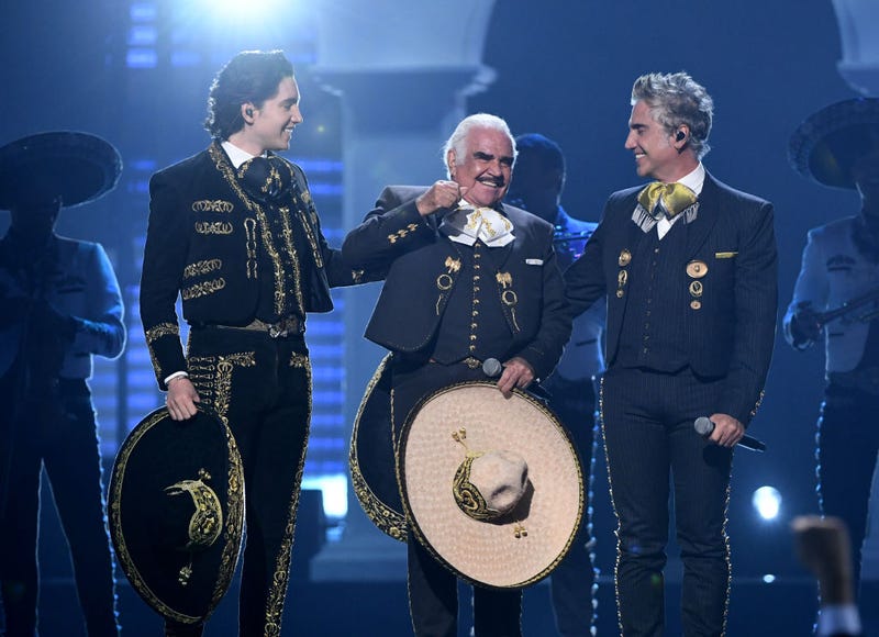 Alex Fernandez, Vicente Fernandez and Alejandro Fernández perform onstage during the 20th annual Latin GRAMMY Awards at MGM Grand Garden Arena on November 14, 2019 in Las Vegas, Nevada.