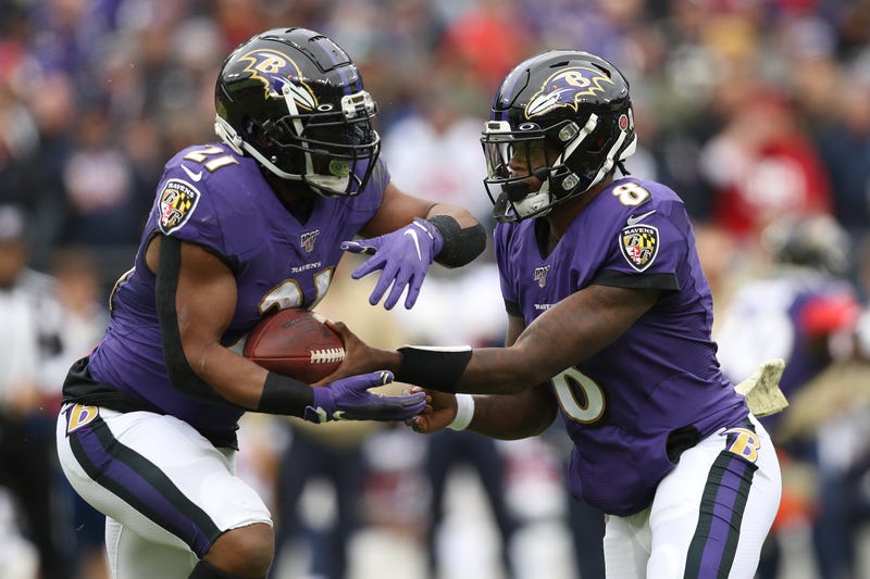 Lamar Jackson and Mark Ingram