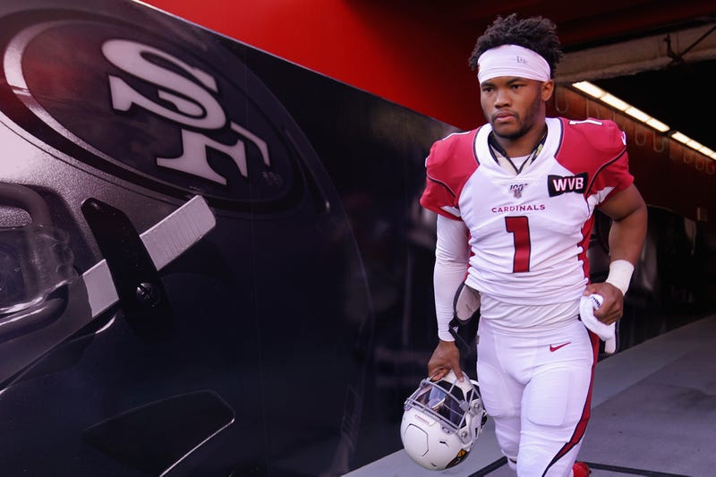 Kyler Murray exiting the tunnel before a matchup with the 49ers