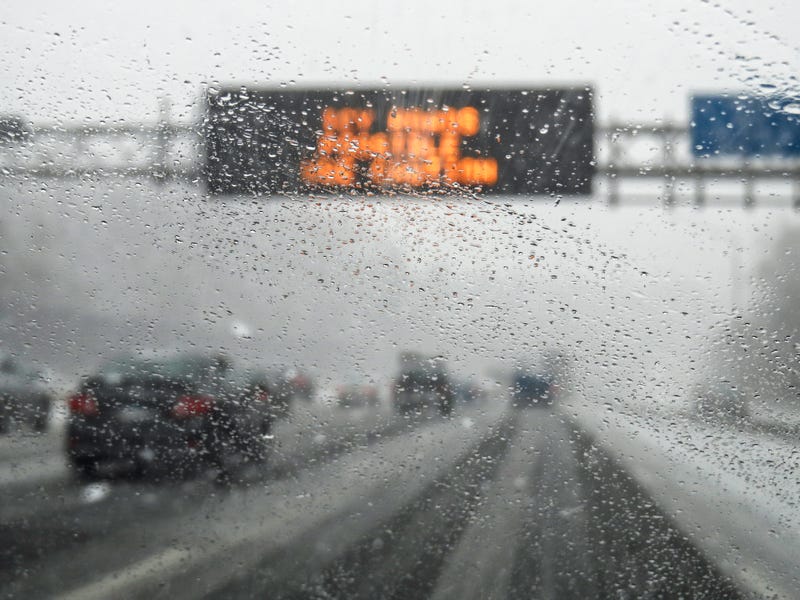 Snowy weather conditions on roadways
