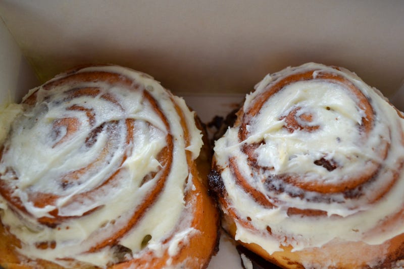 Icing on cinnamon buns