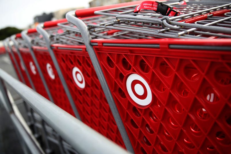 The Target logo is displayed on shopping carts outside of a Target store on January 15, 2020 in San Francisco, California.