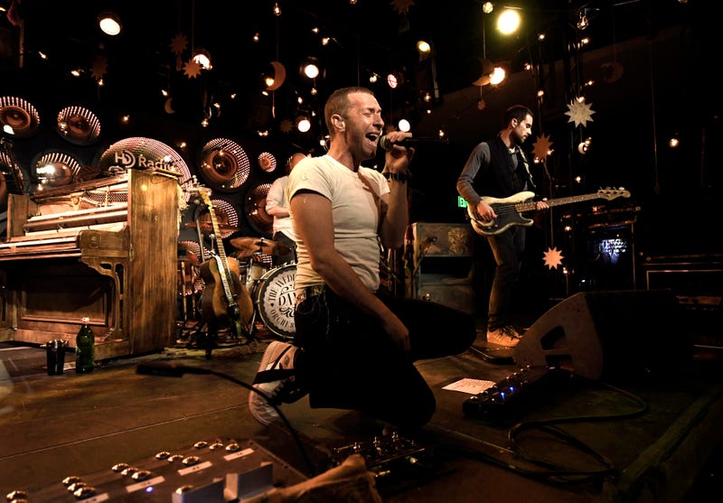 Chris Martin of Coldplay Performs at Inaugural RADIO.COM Live Event Series During Grand Opening Of HD Radio Sound Space at Entercom Los Angeles