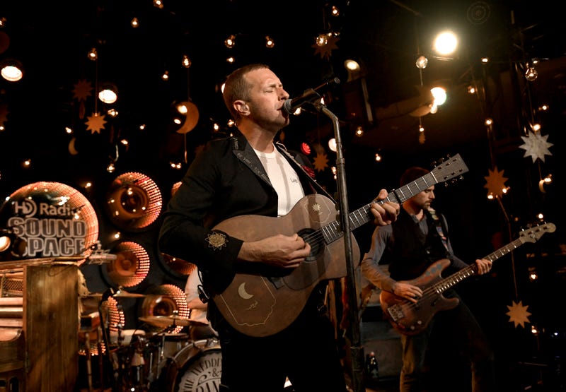 Chris Martin of Coldplay Performs at Inaugural RADIO.COM Live Event Series During Grand Opening Of HD Radio Sound Space at Entercom Los Angeles