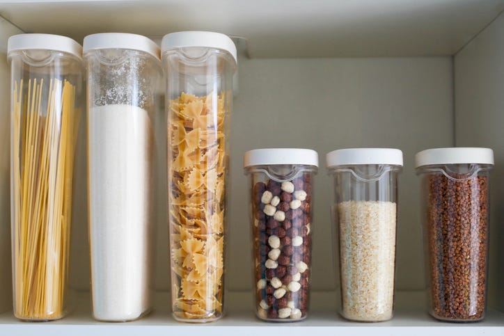 pantry items in containers