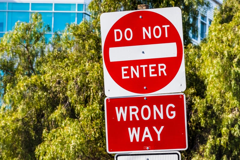 Wrong-way sign