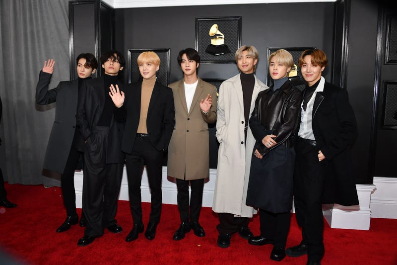 BTS attends the 62nd Annual GRAMMY Awards at Staples Center