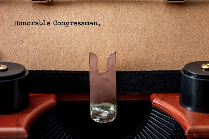 constituent letter to lawmaker