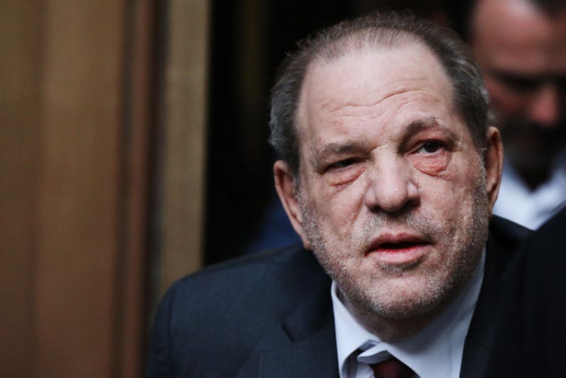 Harvey Weinstein exits a Manhattan court house as a jury continues with deliberations in his trial on February 20, 2020 in New York City. Weinstein, a movie producer whose alleged sexual misconduct helped spark the #MeToo movement, pleaded not-guilty on five counts of rape and sexual assault against two unnamed women and faces a possible life sentence in prison. (Photo by Spencer Platt/Getty Images)