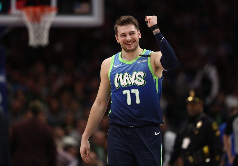 Luka Doncic #77 of the Dallas Mavericks reacts during play against the Memphis Grizzlies in the second half at American Airlines Center on March 06, 2020 in Dallas, Texas.