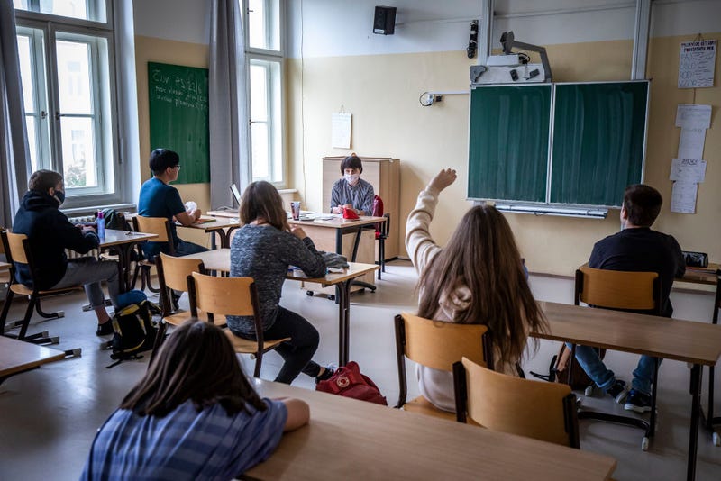 Pupils attend classes as the elementary schools started teaching to prepare children for exams for high school on May 11, 2020, in Prague, Czech Republic. The Czech government has begun further easing the restrictive measures to slow down the spread of the pandemic COVID-19 disease during the lockdown.