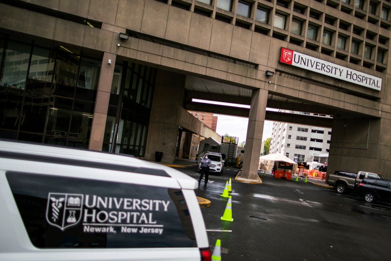 A general view of the University hospital which started to treat COVID-19 patients with plasma donations on May 11, 2020 in Newark, New Jersey. NJ state is opening two new plasma donation sites to help patients who are severely ill with the COVID-19 virus.