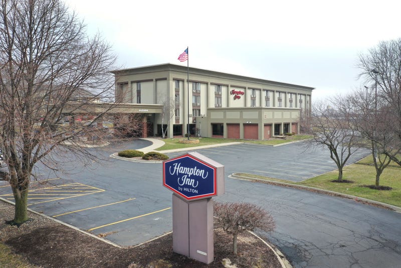 The parking lot is nearly at a Hampton Inn hotel on March 24, 2020 in Rockford, Illinois.