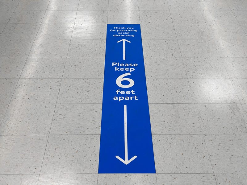 Social distancing floor sign