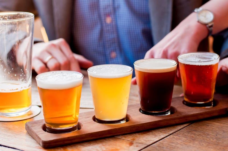 A flight of beers.