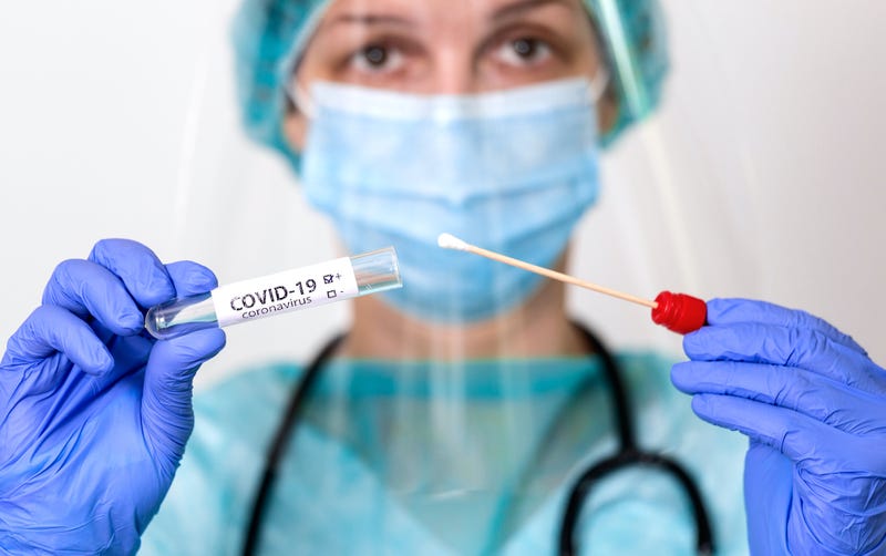 Medical healthcare holding COVID-19 , Coronavirus swab collection kit