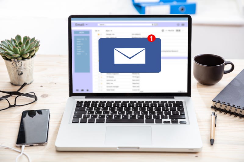 Laptop with email notfication