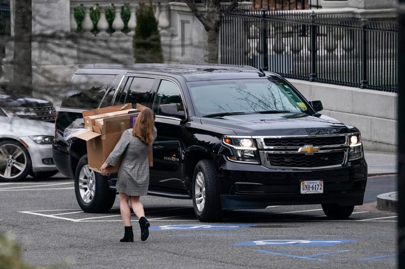 A woman carries boxes out of the West Wing of the White House on January 15, 2021 in Washington, DC. According to recent news reports, President Donald Trump is slated to leave Washington the morning of Jan. 20th, hours before President-elect Joe Biden will be sworn-in as president.