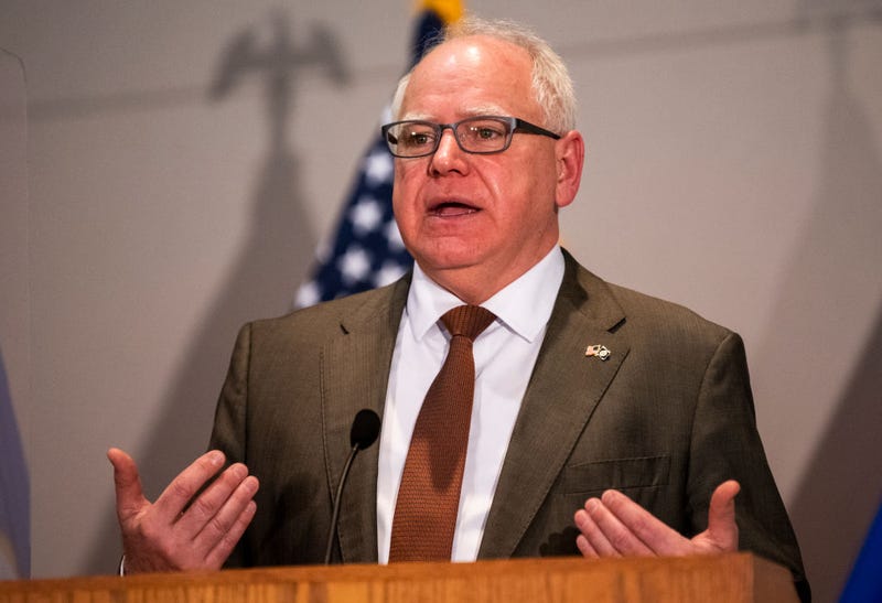 Minnesota Governor Tim Walz speaks during a press conference on April 19. (Photo by Stephen Maturen/Getty Images)