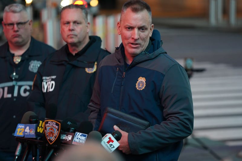 NYPD Comissioner Dermot Shea speaking at a news conference