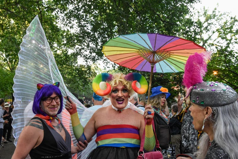 People participate in an event called the Drag March on June 25, 2021 in New York City. The Drag March, in its 27th year, is an annual event that traditionally kicks off Pride weekend in New York City. The annual parade sees hundreds of people dressed in Drag who march from Tompkins Square Park to Stonewall Inn.