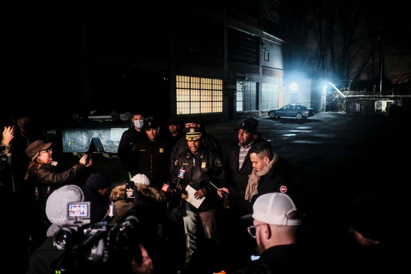 Detroit Chief of Police James White briefs members of the press outside the building where James and Jennifer Crumbley, the parents of suspected Oxford High School shooter Ethan Crumbley, were arrested on December 4, 2021 in Detroit, Michigan. James and Jennifer Crumbley were wanted by law enforcement after failing to appear for their arraignment following charges relating to the shooting committed by their son in Oxford, Michigan on Tuesday. (Photo by Matthew Hatcher/Getty Images)