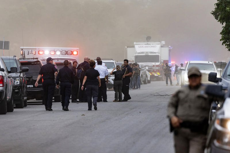 Law enforcement work the scene after a mass shooting at Robb Elementary School on May 24, 2022 in Uvalde, Texas