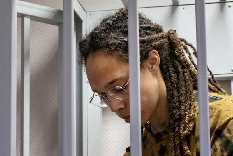 Brittney Griner in a Russian court in Moscow, Russia, on July 15, 2022.