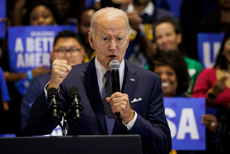 U.S. President Joe Biden speaks during a Democratic National Committee event at the headquarters of the National Education Association on September 23, 2022 in Washington, DC. The president urged supporters to vote in the upcoming midterm elections this November. 