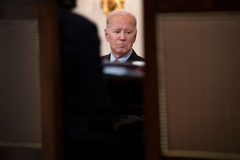 U.S. President Joe Biden attends a meeting of the Task Force on Reproductive Healthcare Access in the State Dining Room of the White House October 4, 2022 in Washington, DC.
