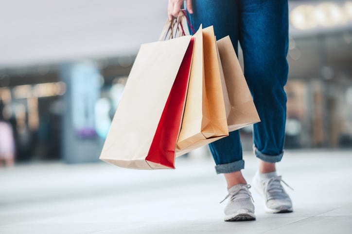 Someone with shopping bags.