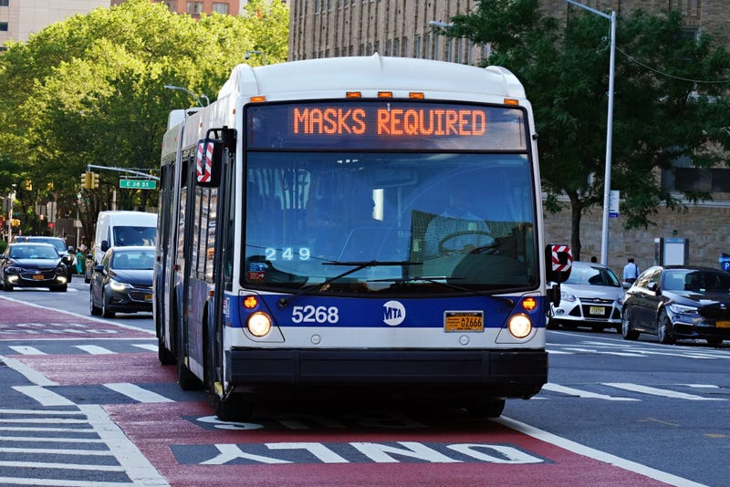 An MTA bus on a New York City street