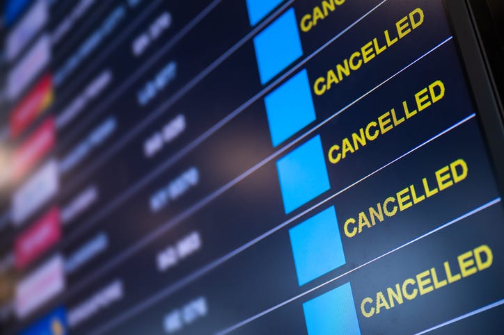 Canceled flights.