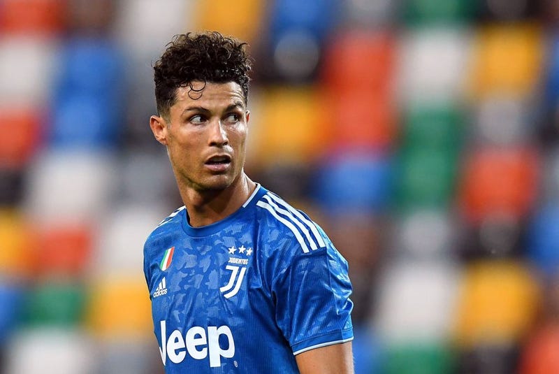 Cristiano Ronaldo of Juventus looks on during the Serie A match between Udinese Calcio and Juventus at Stadio Friuli on July 23, 2020 in Udine, Italy.