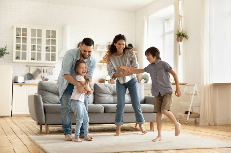 A family at home.