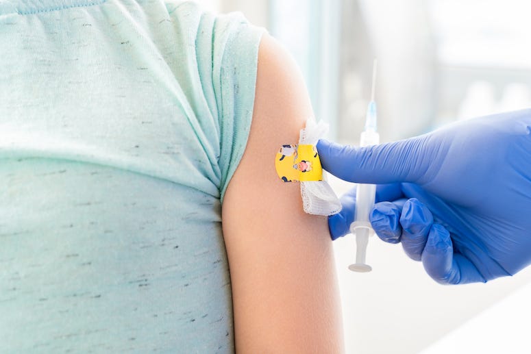 Little girl getting vaccination