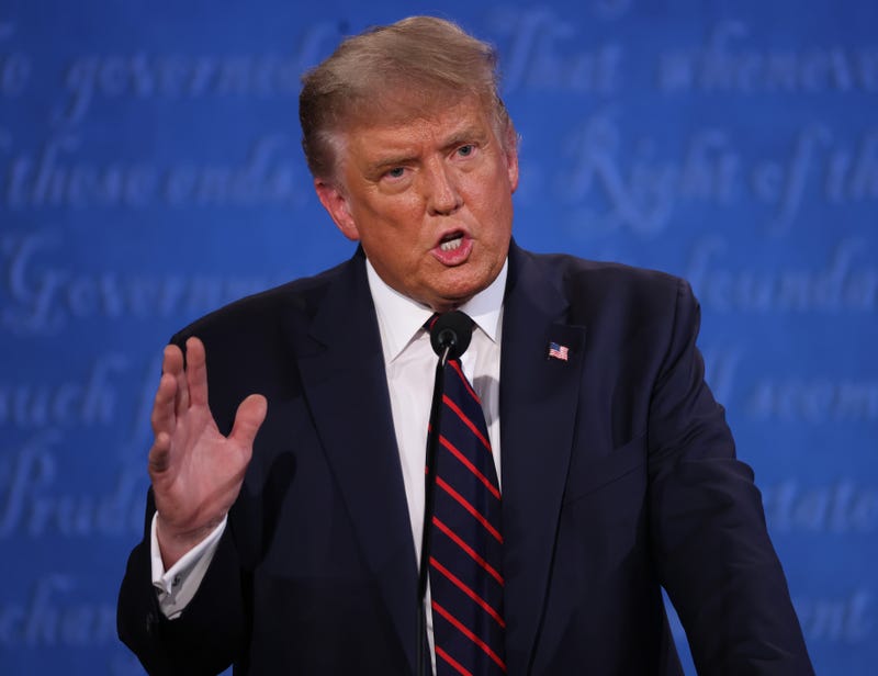 President Donald Trump participates in the first presidential debate against Democratic presidential nominee Joe Biden at the Health Education Campus of Case Western Reserve University on September 29, 2020 in Cleveland, Ohio.