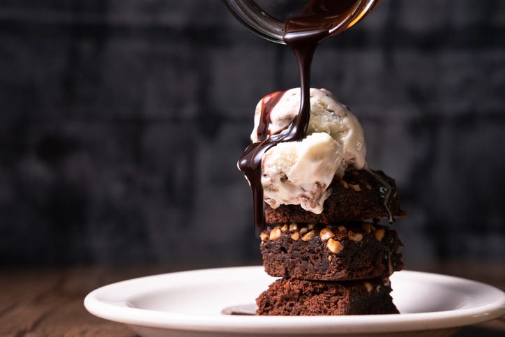 Ice CReam And Fudge Brownie