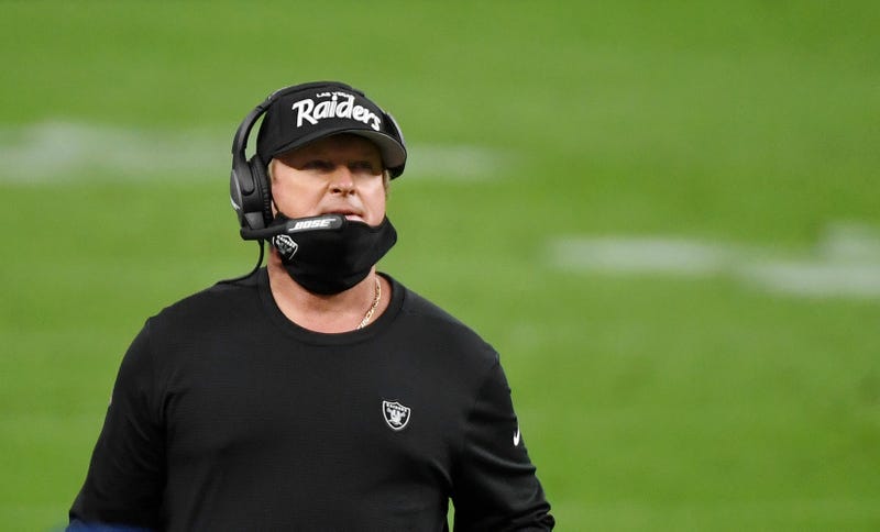 Las Vegas Raiders head coach Jon Gruden on the field.